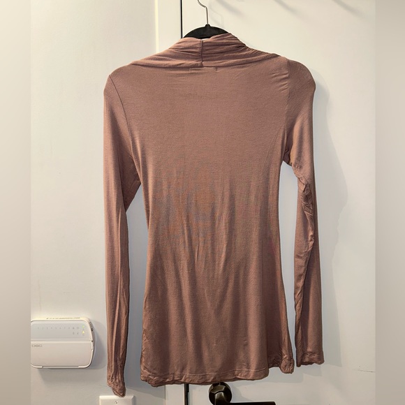 Soft pink long sleeve wrap top - Picture 3 of 4